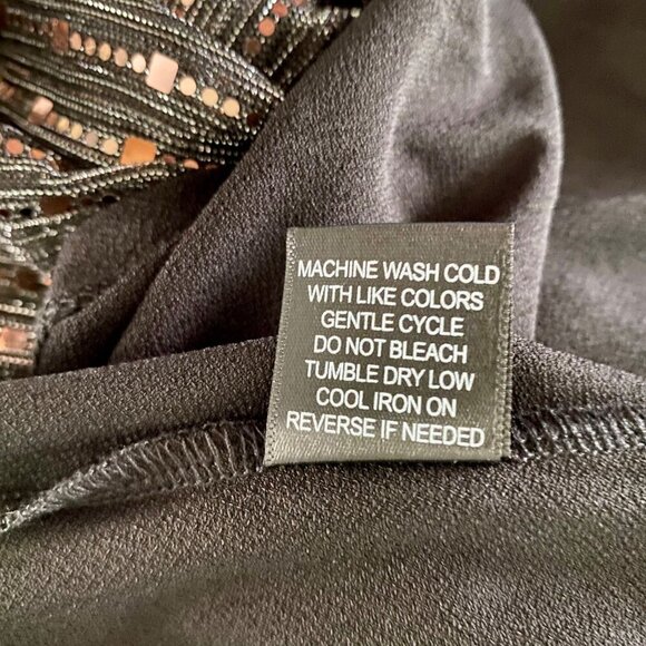 Cure. Black Sequin Top With 3/4 Sleeves Rayon Spandex Blend Women's 2XL NEW - Picture 12 of 12